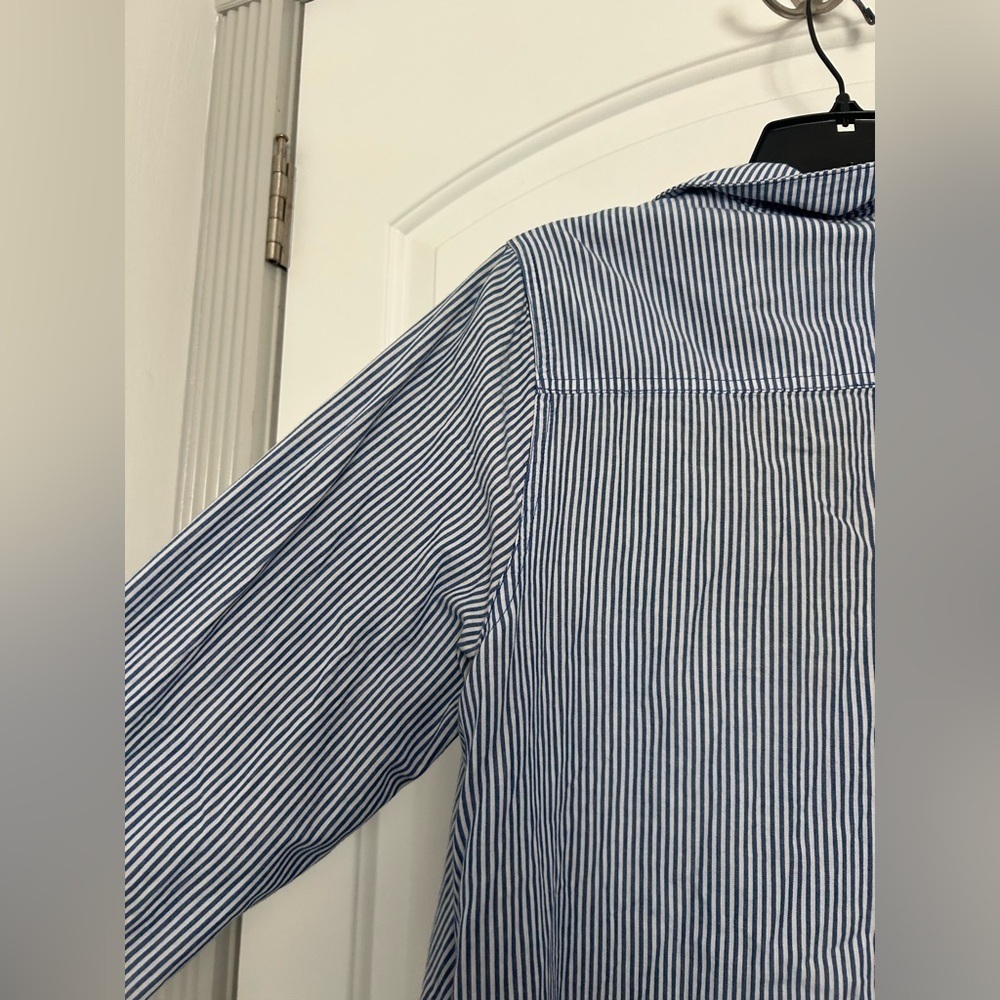 FREE PEOPLE All For You Striped Shirt Dress Blue size small preppy 90s - Picture 5 of 15